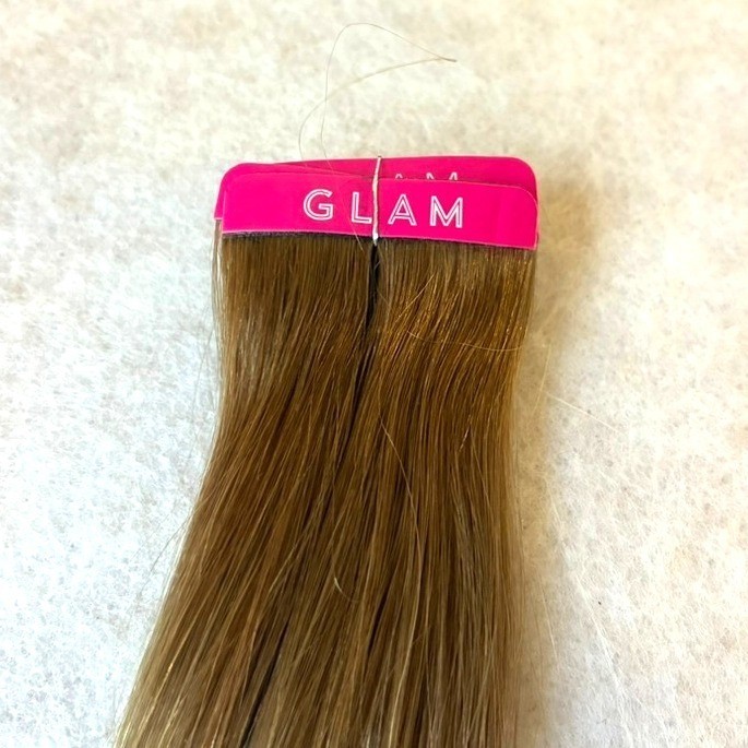 Glam Seamless 20″ Tape In Hair Extensions Ash Brown Ash Blonde #9/#22 20 Pack