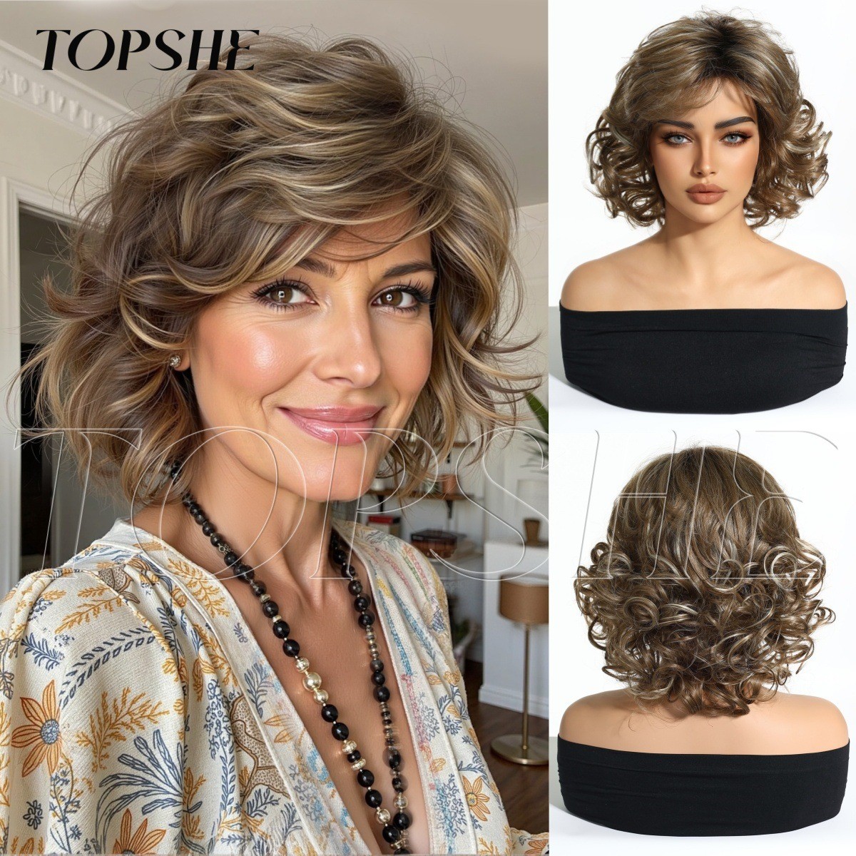 Silver Gray Wig for Women Ombre Natural Cosplay Party Wavy Full Heat Resistant