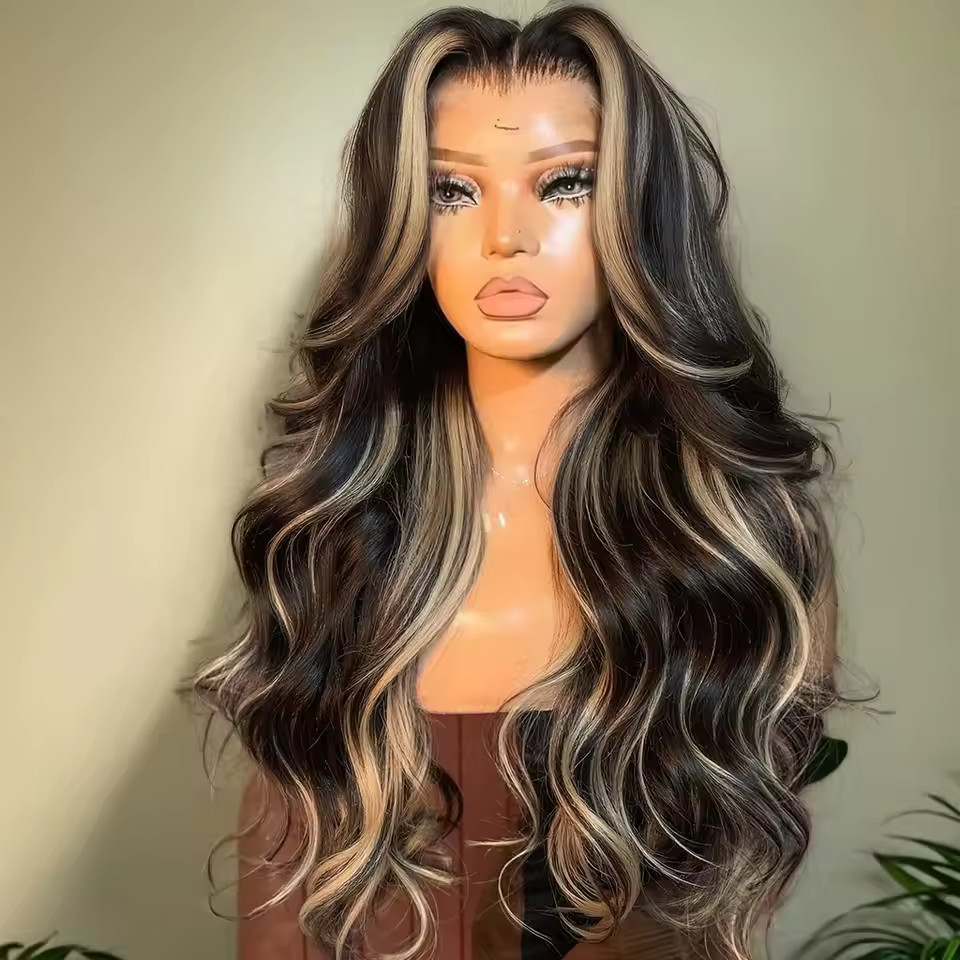 1b/27 Body Wave Wig Human Hair 30 Inch 360 Lace Front Full Lace Wigs Pre Plucked