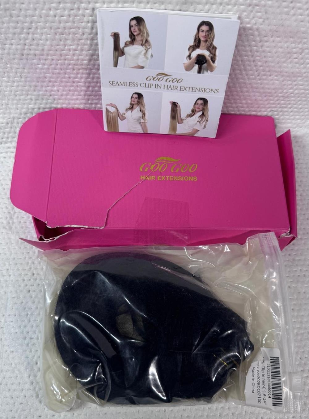 GOO GOO Clip in Real Human Hair Extensions 14″ Remy Extensions 7pcs 110g black