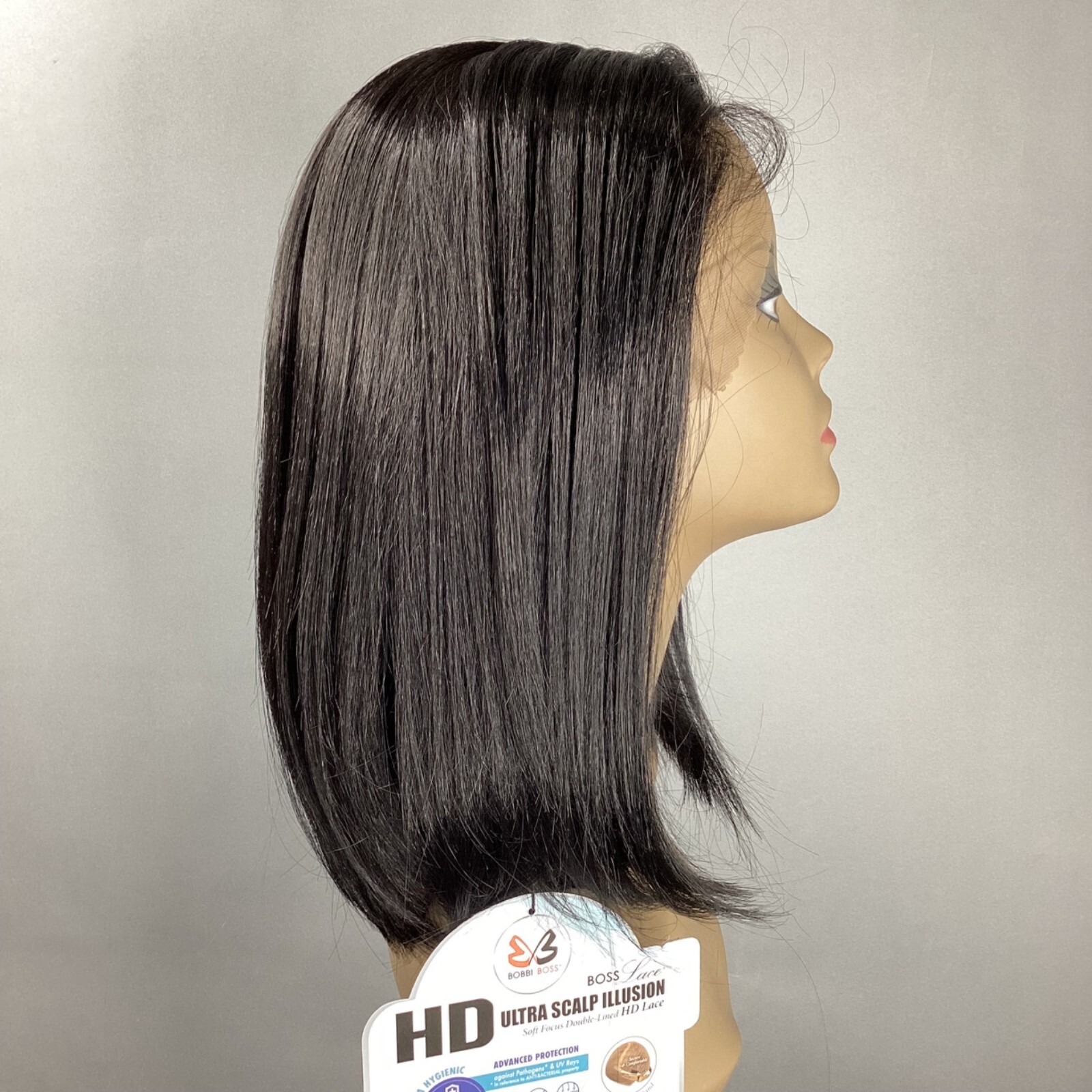 Kary 1B Off Black Wig Short Bob 13×7 Free Part Lace Front Synthetic