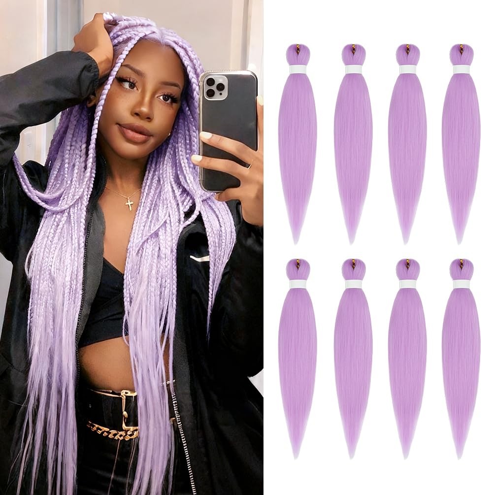 Pre Stretched Braiding Hair 16 Inch 8 Packs Synthetic Braiding Hair Extension…