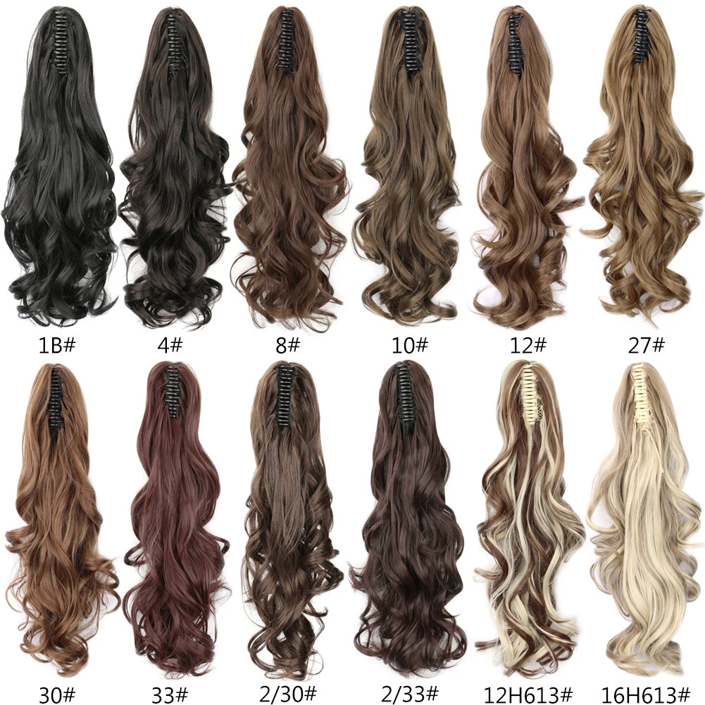 18″ Large Claw Ponytails Clip in Hairpieces Claw on Pony Tails Hair Extensions