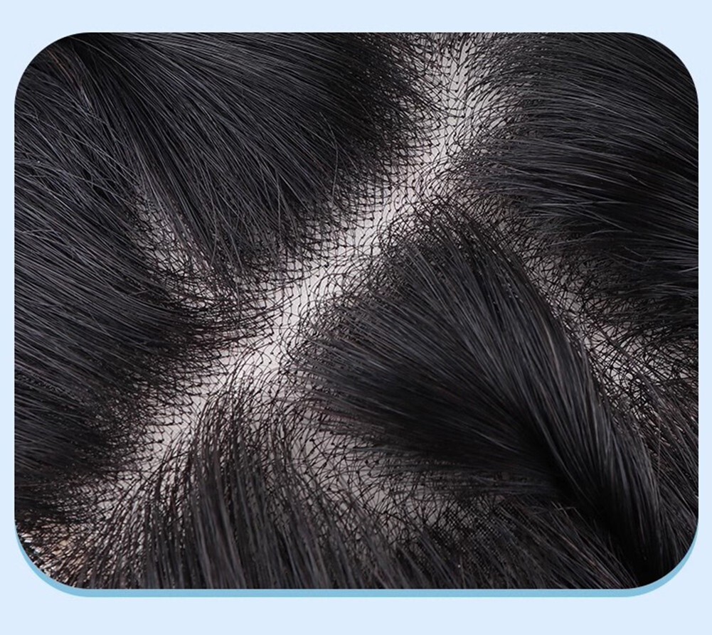 Short Natural Straight 100% Clip in Huamn Hair Clip in Toupee Hairpiece For Men