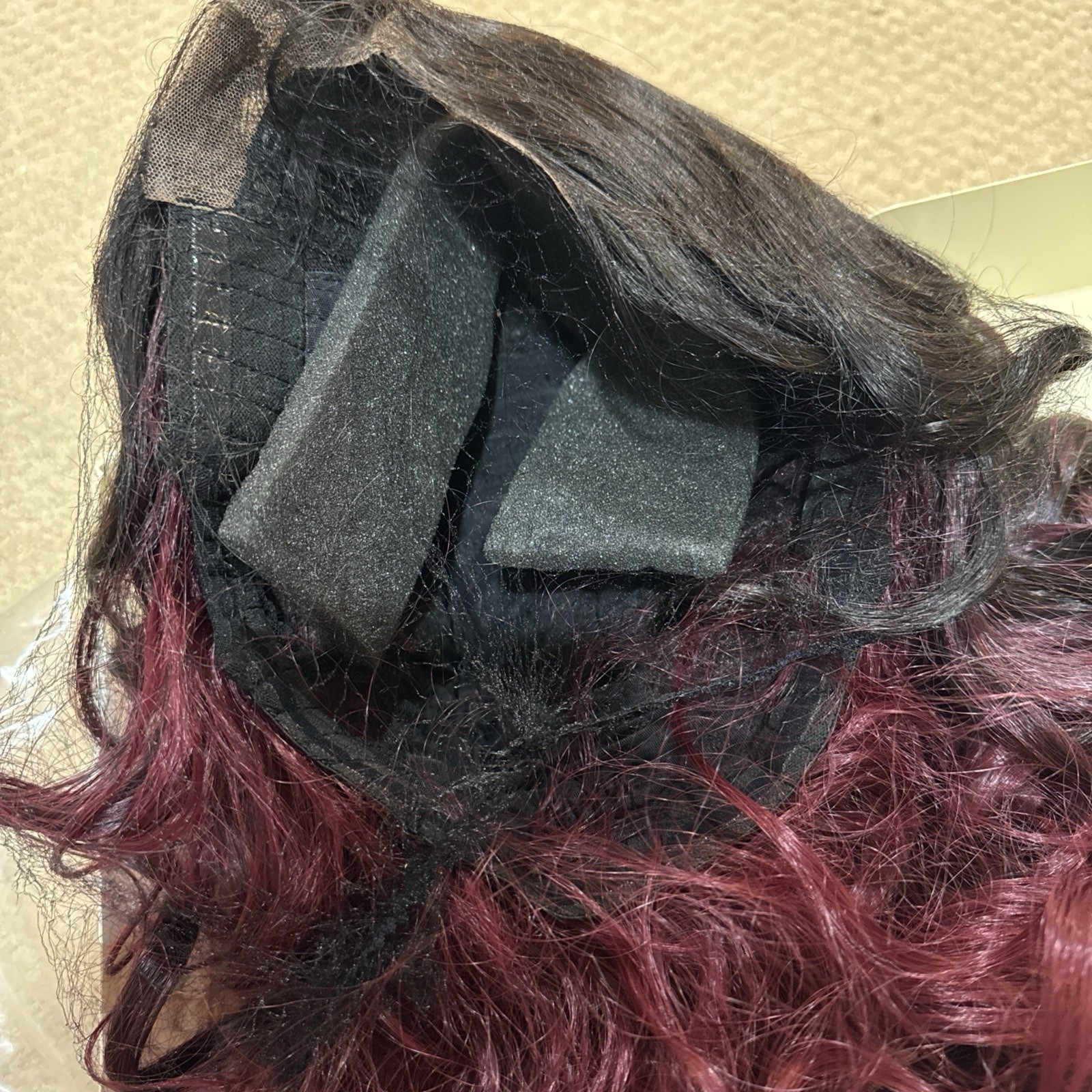 TESLAL 1B/99J Highlight Burgundy Wear and Go Glueless Wig 260% Density Precut 22