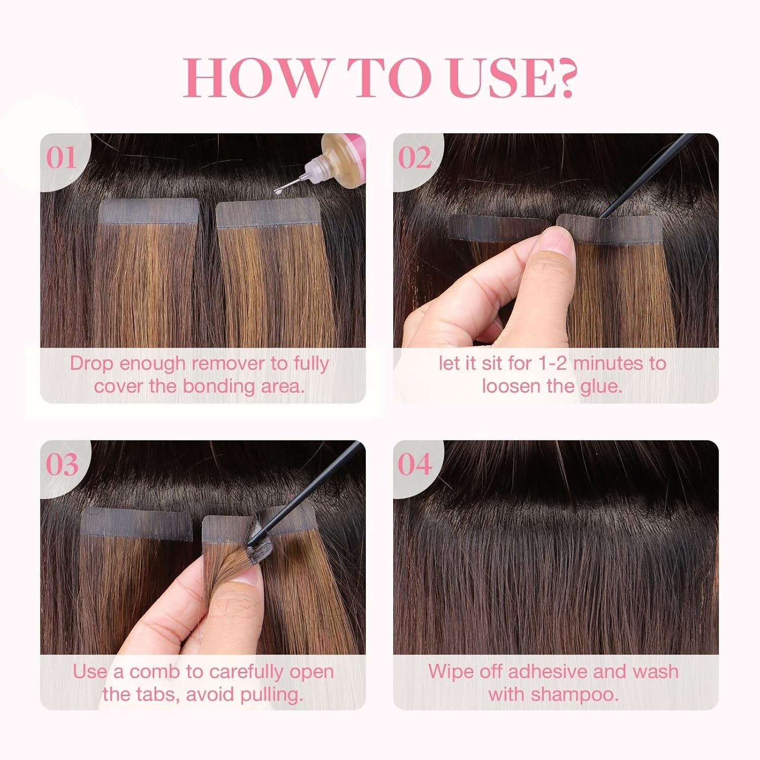Tape in Extension Remover 30ml Fast Acting Wig Glue Adhesive Remover Gentle Safe