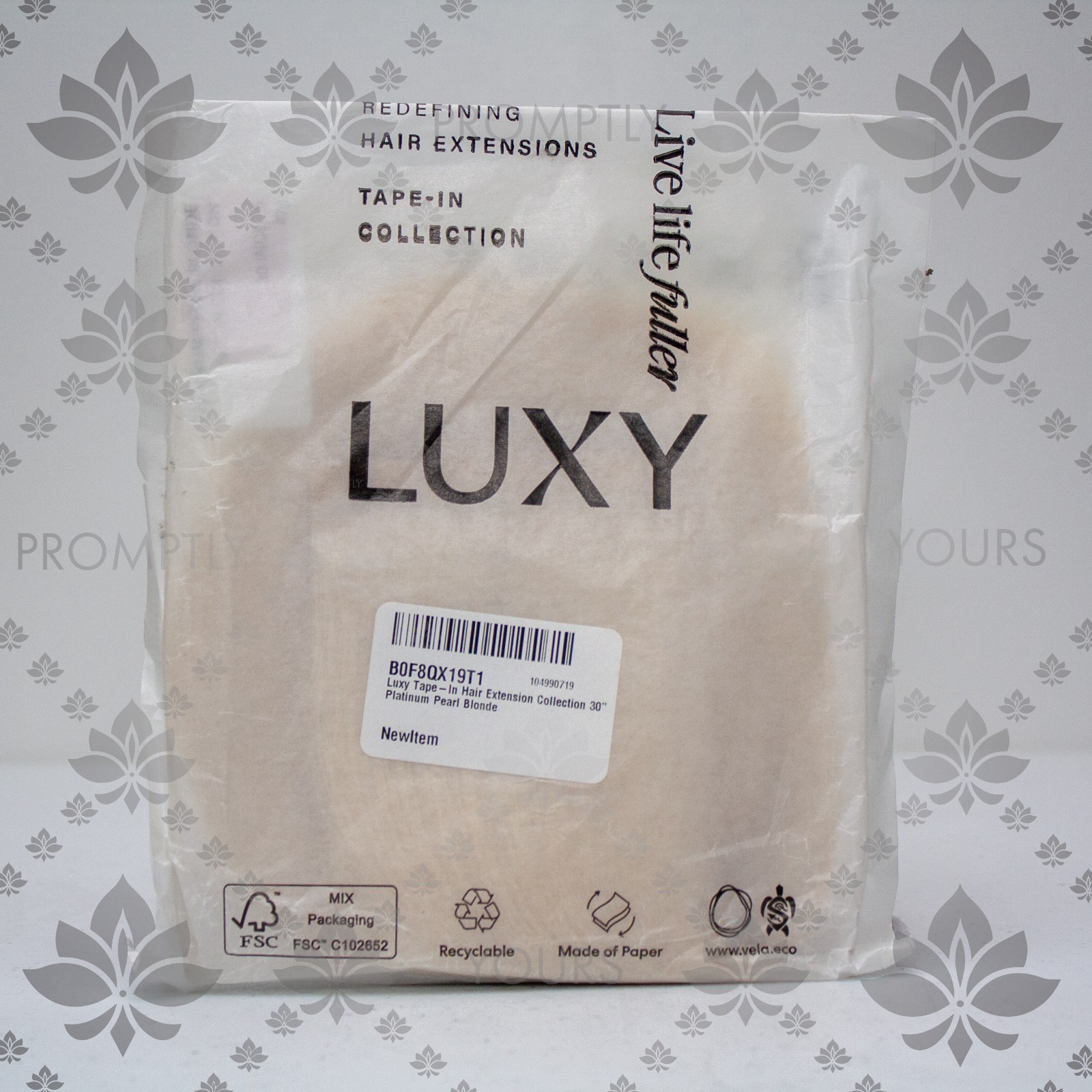 Luxy Tape-In Extensions 30″ Platinum Pearl – Premium 100% Remy Human Hair (50g)
