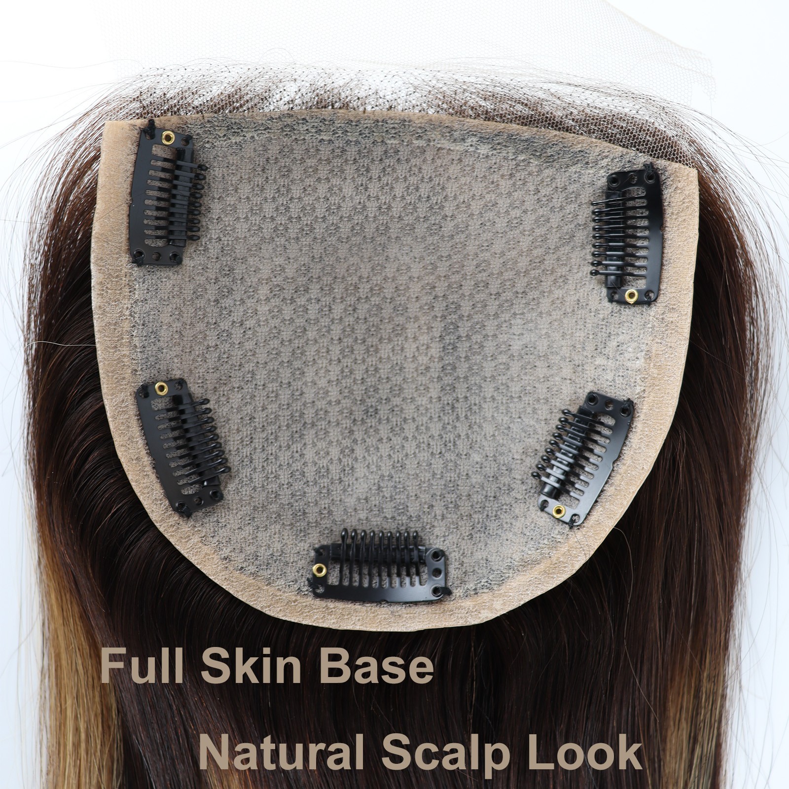 4/27 Highlight Silk Base 100% Human Hair Topper For Woman Remy Hair Lace Closure