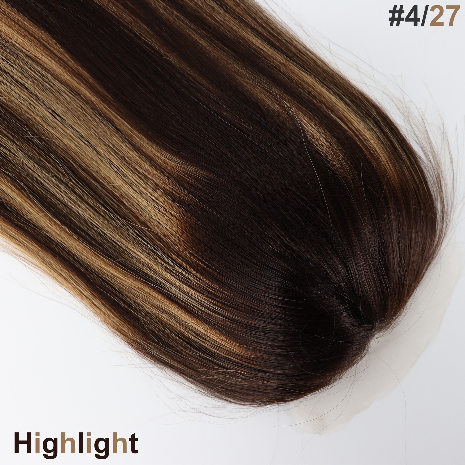 4/27 Highlight Silk Base 100% Human Hair Topper For Woman Remy Hair Lace Closure