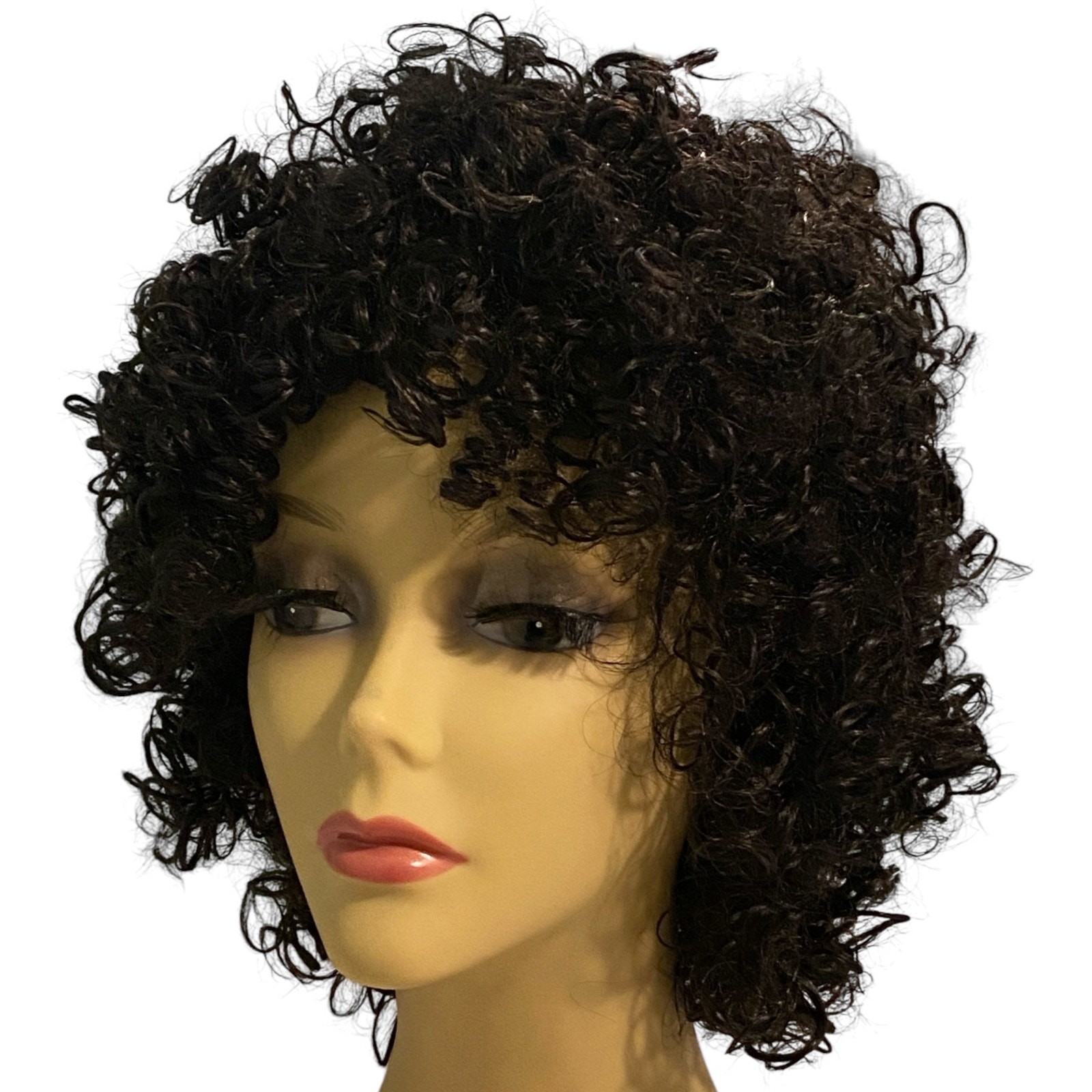 Ashro Katrina 100% Human Hair Wig Jet Black Kinky Curly Women’s Large Size NWT