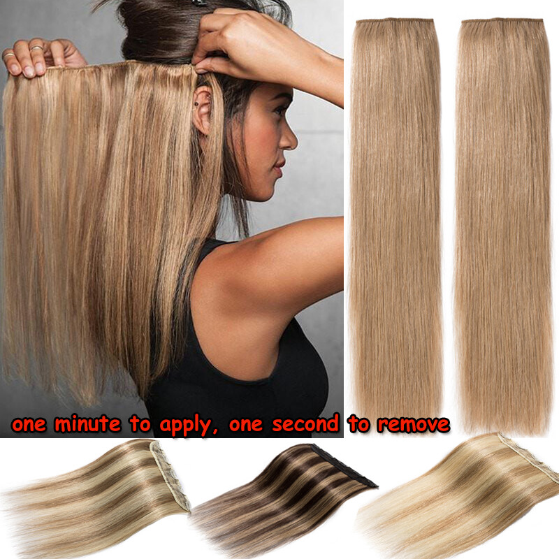One Piece Clip in Remy Straight Human Hair Extensions 16″ 18″ 20″ 22″ 24″inch LC