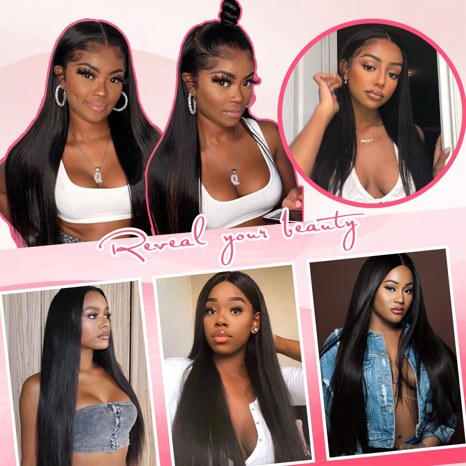 Yifute 16A Human Hair Bundles, 10 10 10 10 Inch Brazilian Straight Bundles Human