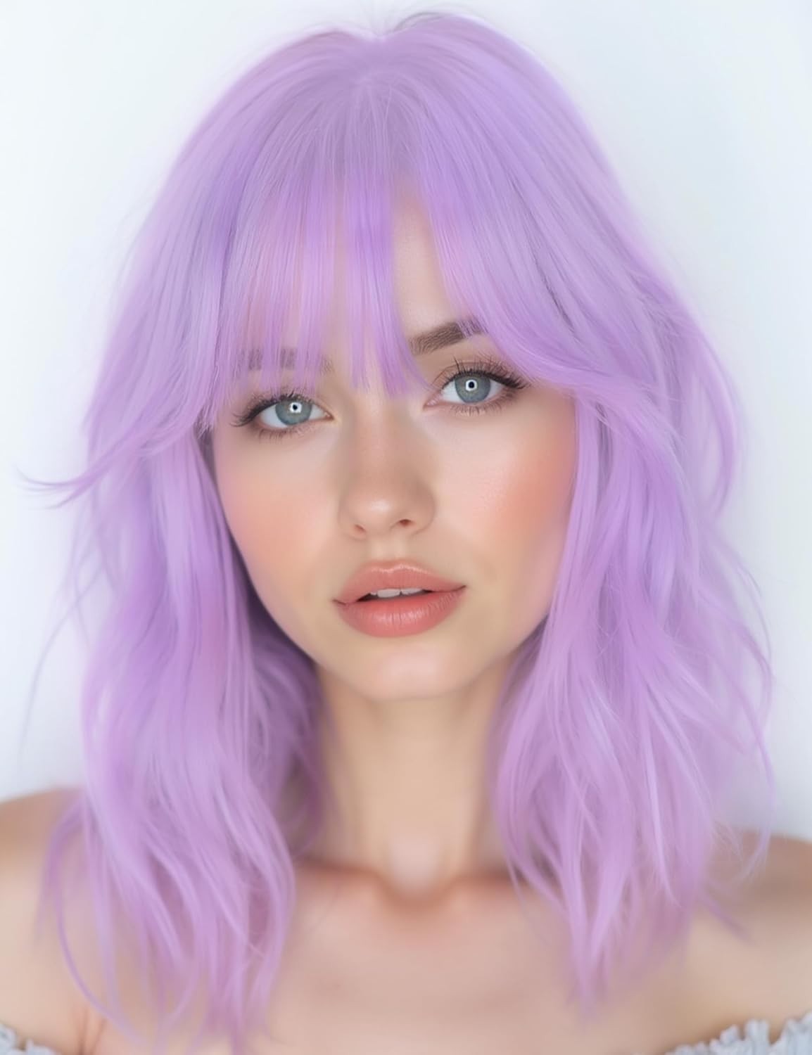 15″ Violet Wavy Bob Wig for Women Party Cosplay 165E095456