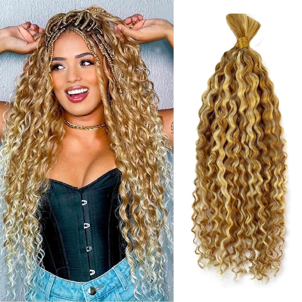 Diexrlamx 613 Human Braiding Hair For Boho Braids 20 20 Inch 2 Bundles/100G