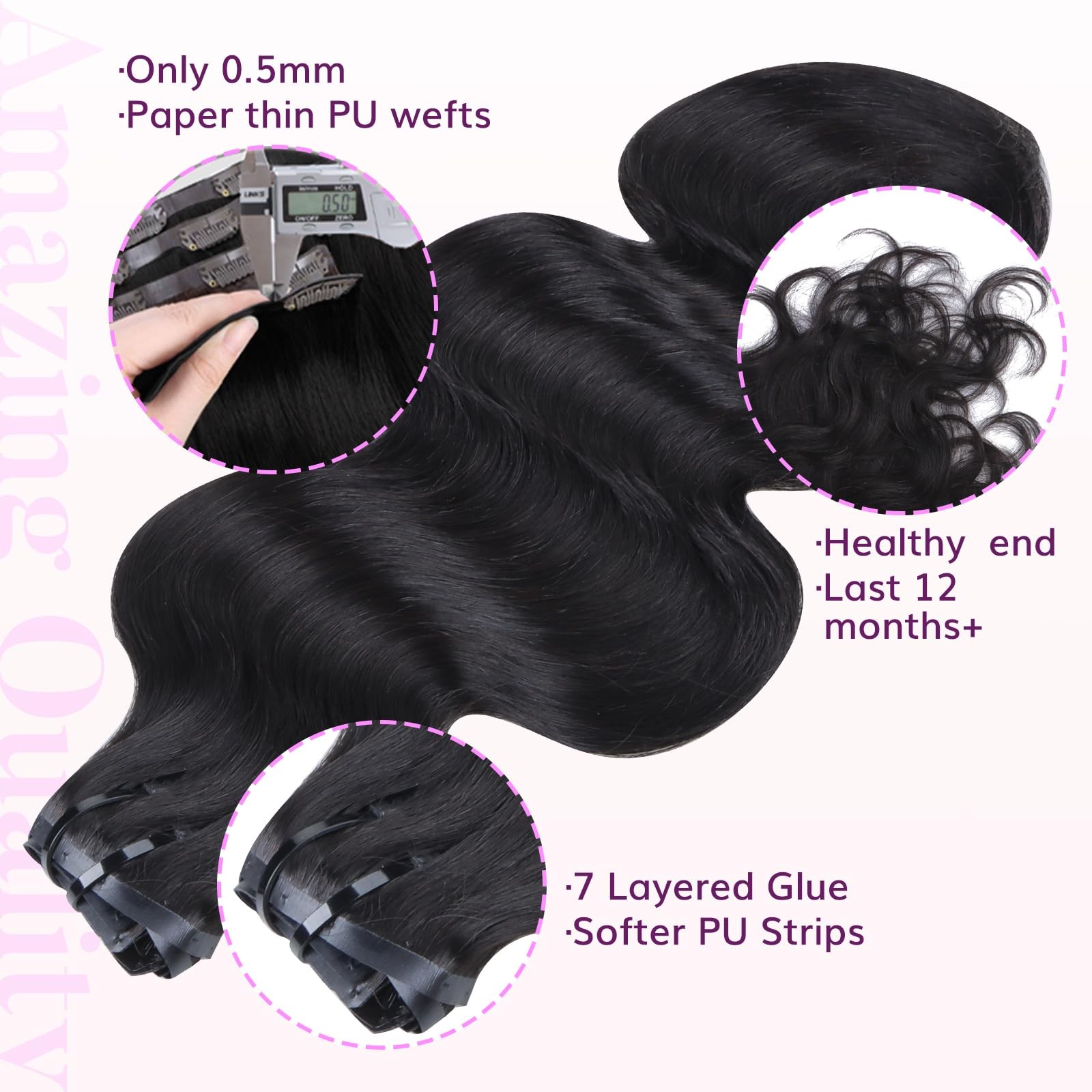 Idn Beauty Seamless Clip In Hair Extensions Human Hair Body Wave 22 Inch 110G