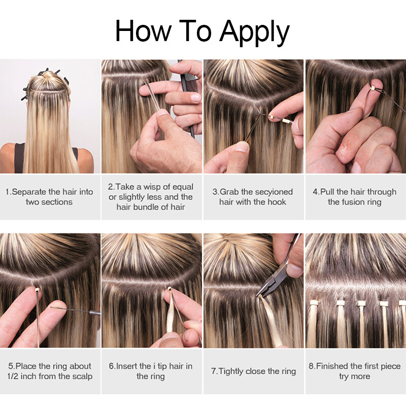 200G Real Thick Stick I-Tip Remy Human Hair Extensions Micro Beads Full Head