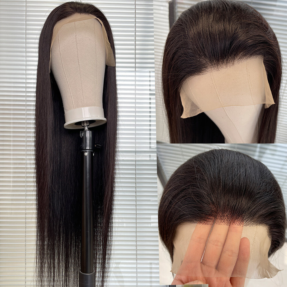 180% Density Full Lace Human Hair Wig Straight Women Hand Tied Full Lace Wig 26″