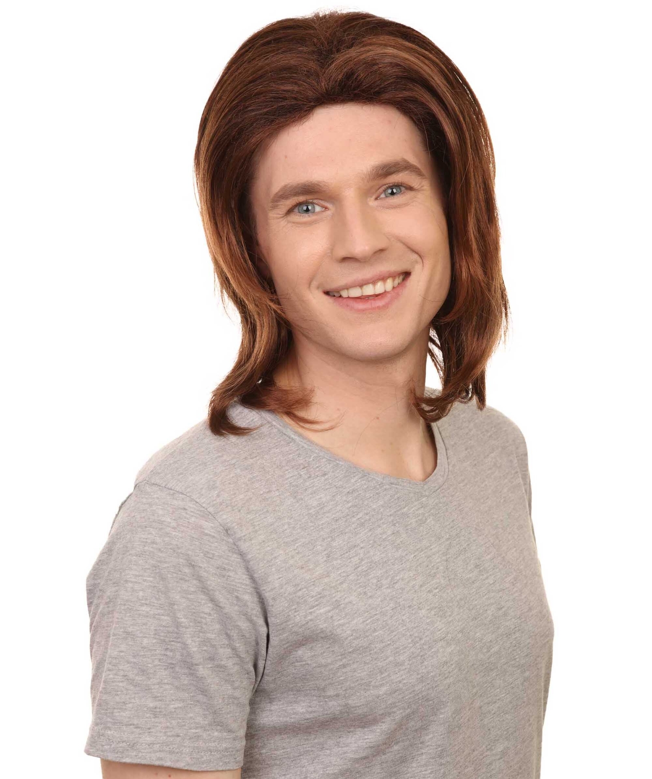 Men Fancy Brown Cosplay Halloween Wig | Premium Breathable Capless Cap | HM-472A