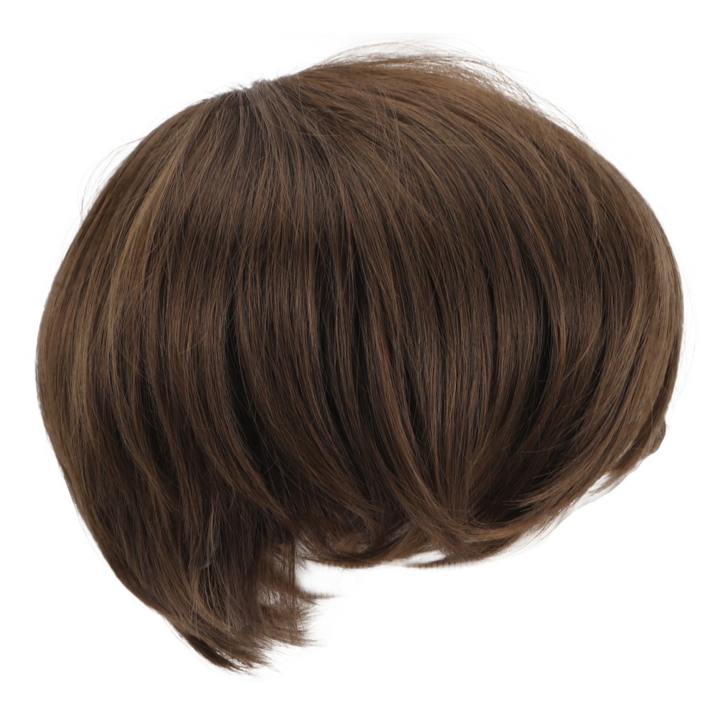 Dark Brown Men Short Synthetic Wig High Temperature Fiber Cosplay Use
