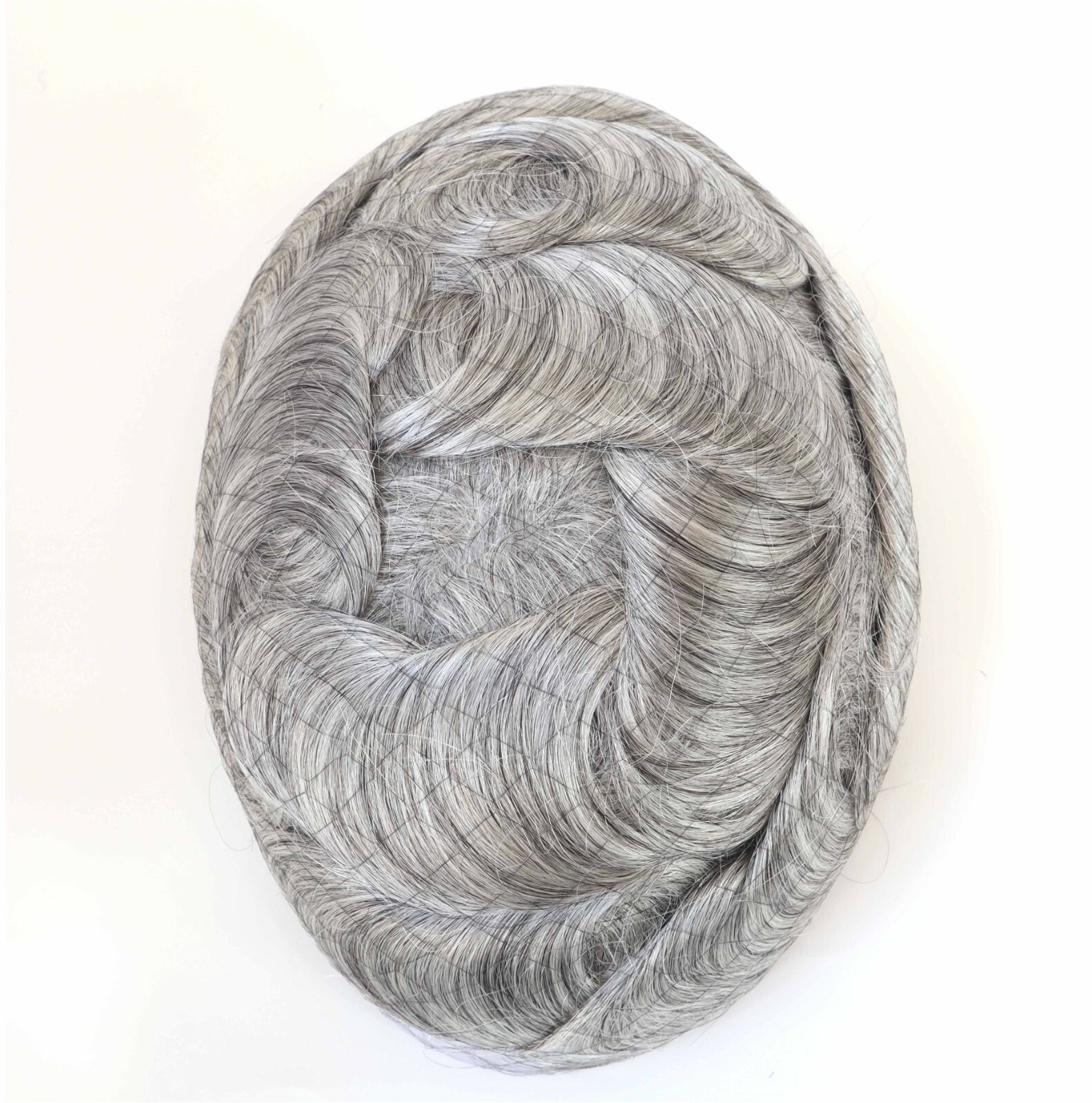 Natural Mens Toupee Hair Replacement System Super Thin Skin V Looped NG #1B80