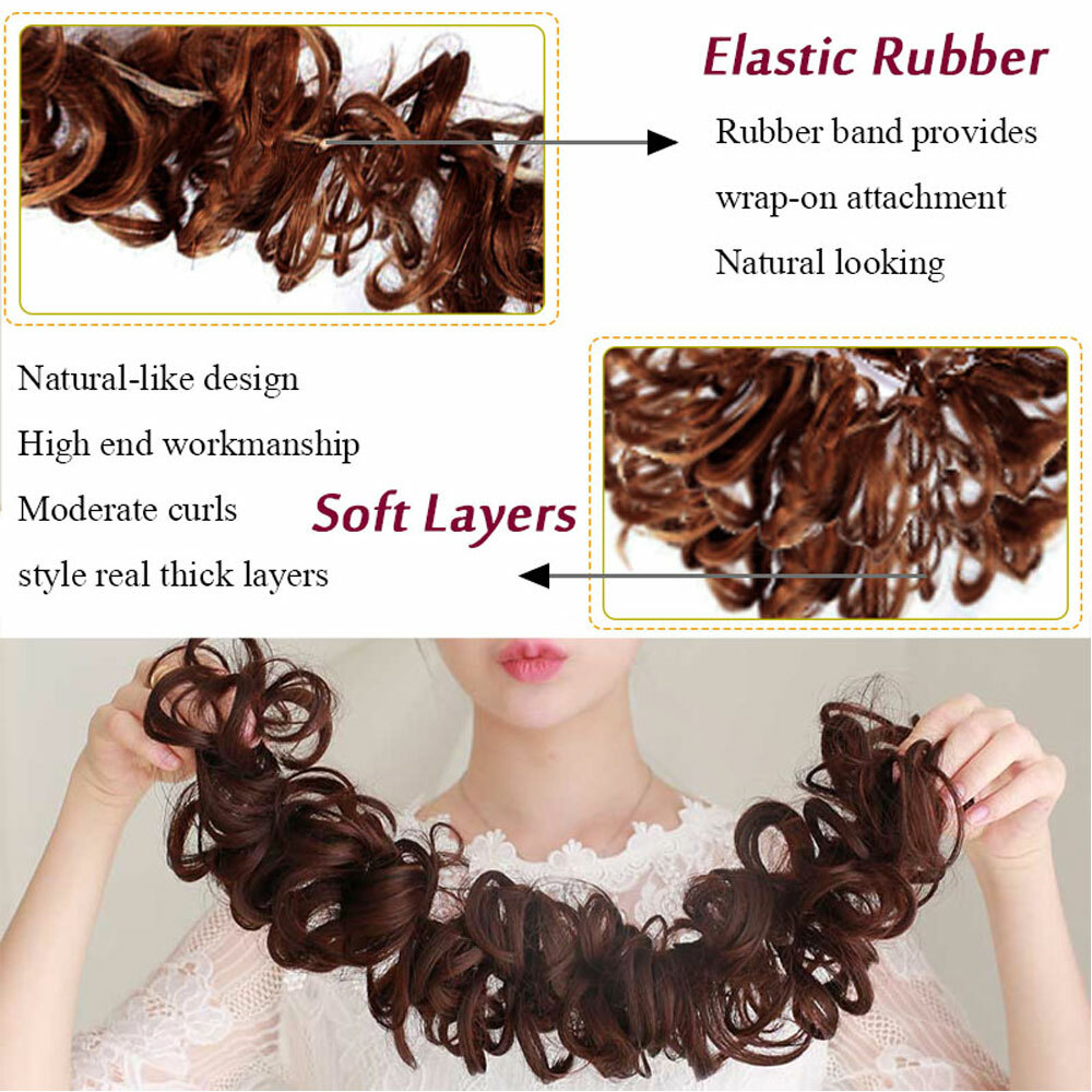 Messy Bun Hair Piece Wrap on Updo Scrunchie Hair Extension Long as Human hair US