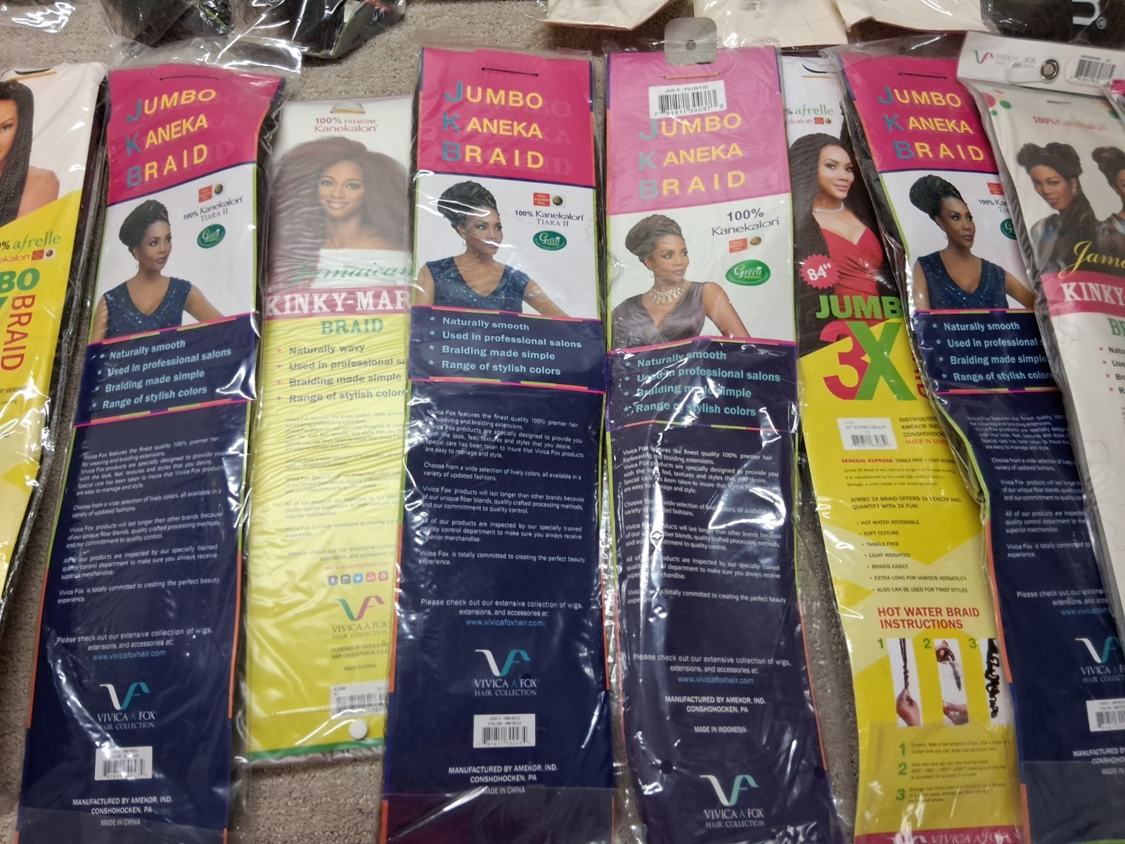 Vivica A Fox Mixed HAIR EXTENSION LOT Of 31 Kanekalon 84″