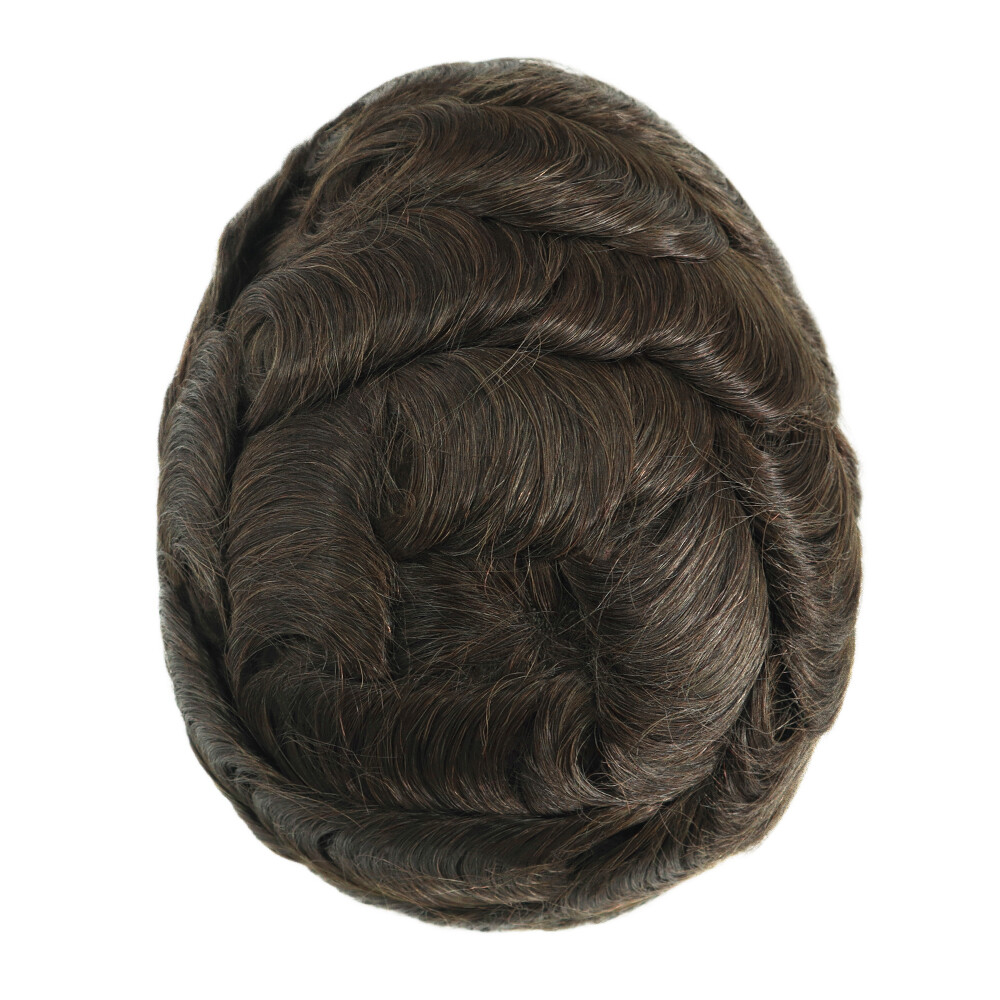 Mens Toupee French Lace Front Hair Replacement System Skin Hairpiece Hollywood