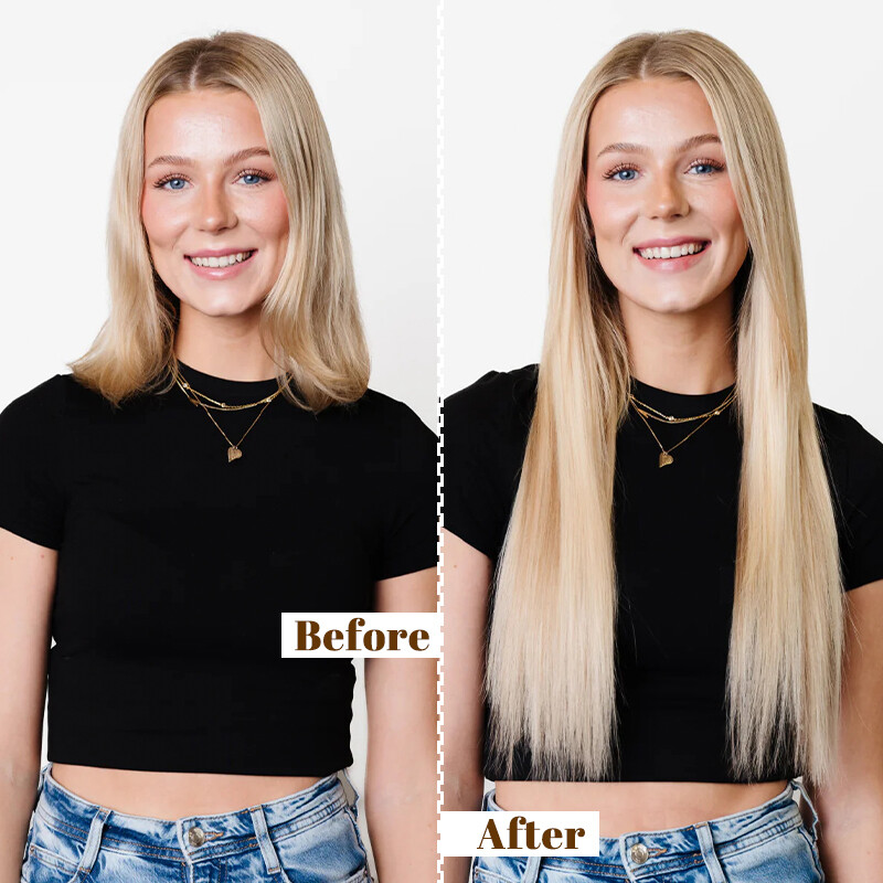 One Piece Clip in Remy Human Hair Extensions 1PCS Full Head Brunette Straight