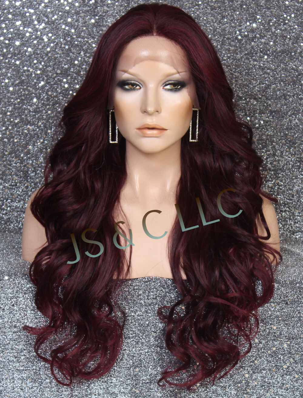 Human Hair Blend Full Lace Front Wig Curly Blonde mix RSA 1B/Burgundy