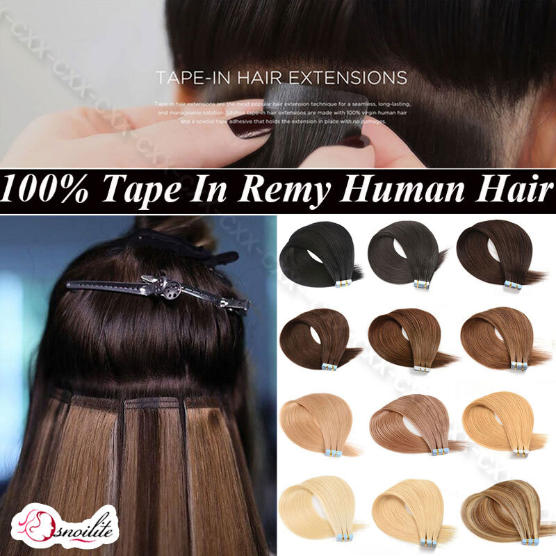 60pcs Thick Remy Tape in Human Real Hair Extensions Skin Weft Full Head Balayage