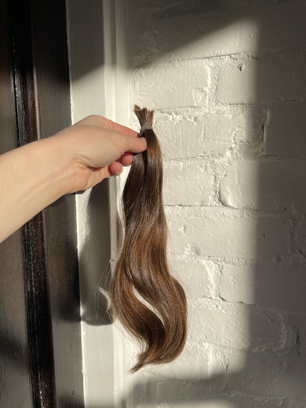 Human Hair Ponytail Haircut Virgin Brunette Hair 11-12 In Soft Silky Light Brown