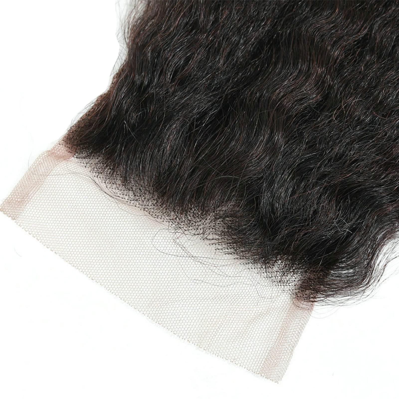 Brazilian Human Hair Closure Kinky Straight Virgin Hair Remy Yaki Lace Closur…