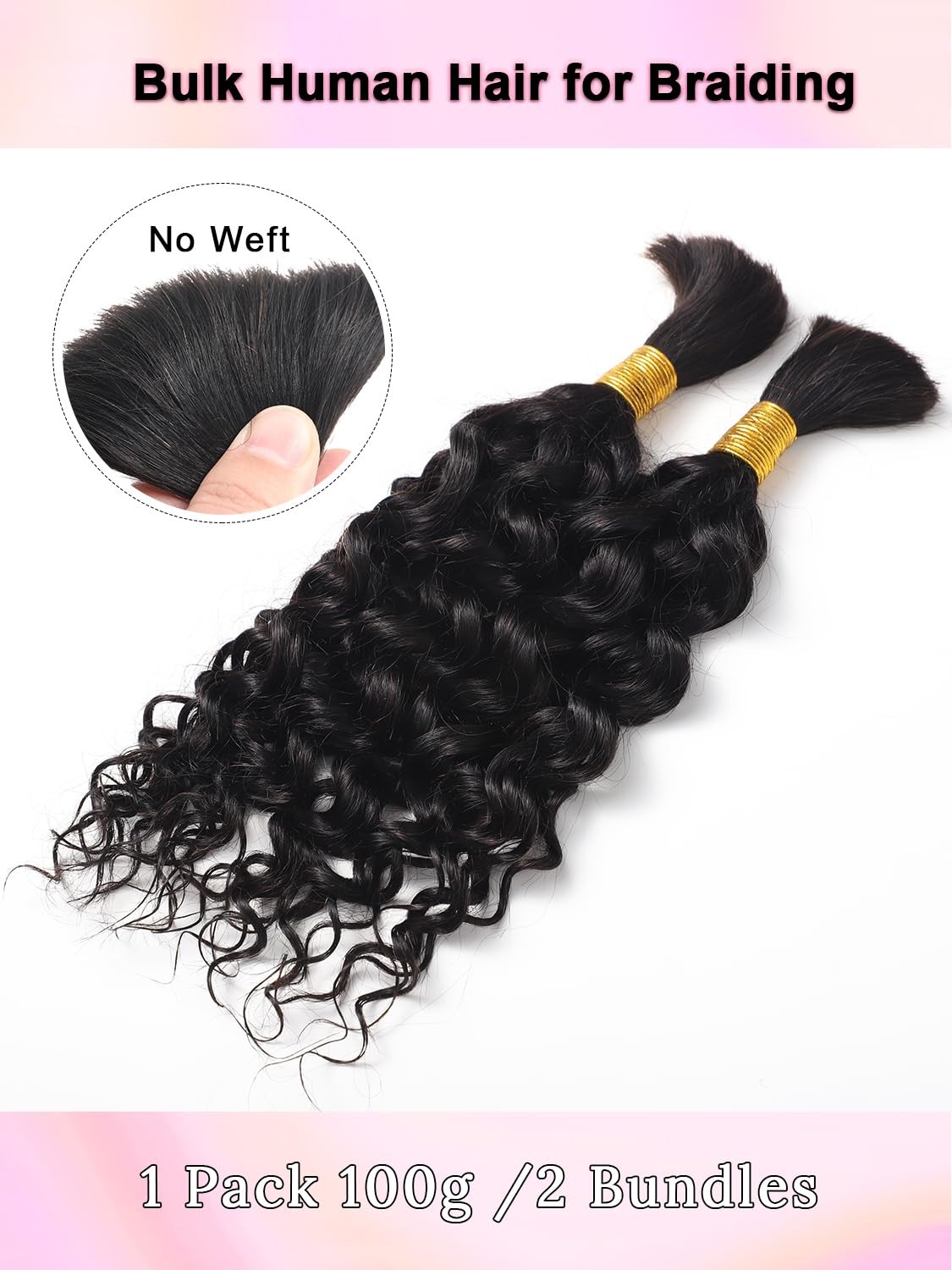 Wet and Wavy 100 Percent Human Braiding Hair Human Hair Braiding Hair Full Wa…