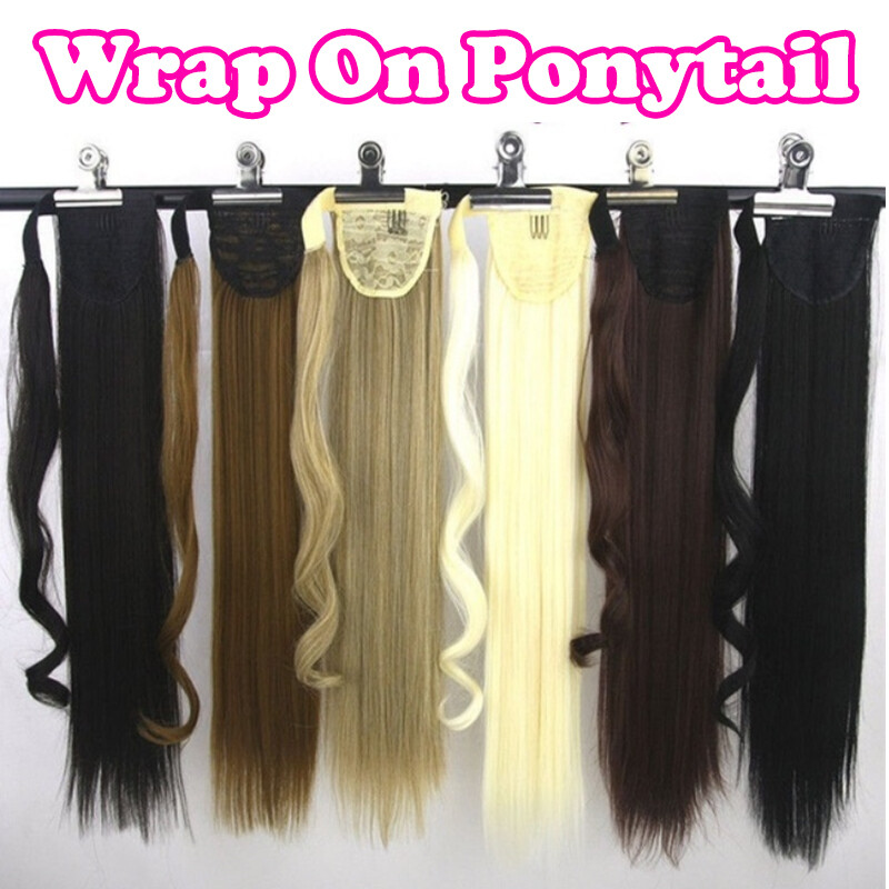 Ponytail Clip In As Human Pony Tail Hair Extension Real Long Thick Curly Wavy