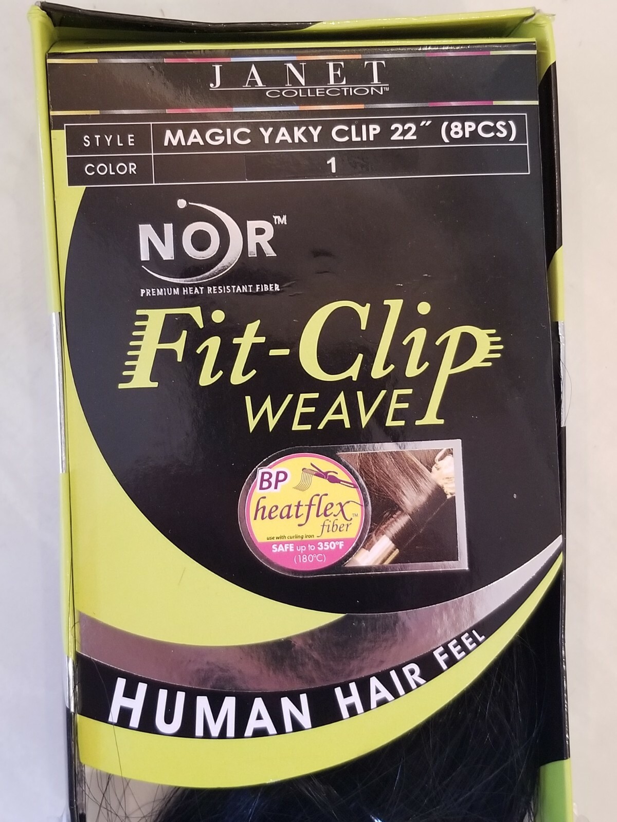 NEW Janet Collection Magic Yaky 22″ 8pcs Fit Clip Weave Premium Human Hair Feel