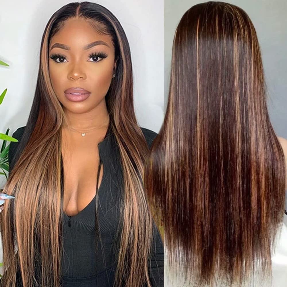 Bele Ombre Highlight 1B/30 Color 13X6 Transparent Hd Lace Front Wig Human Hair