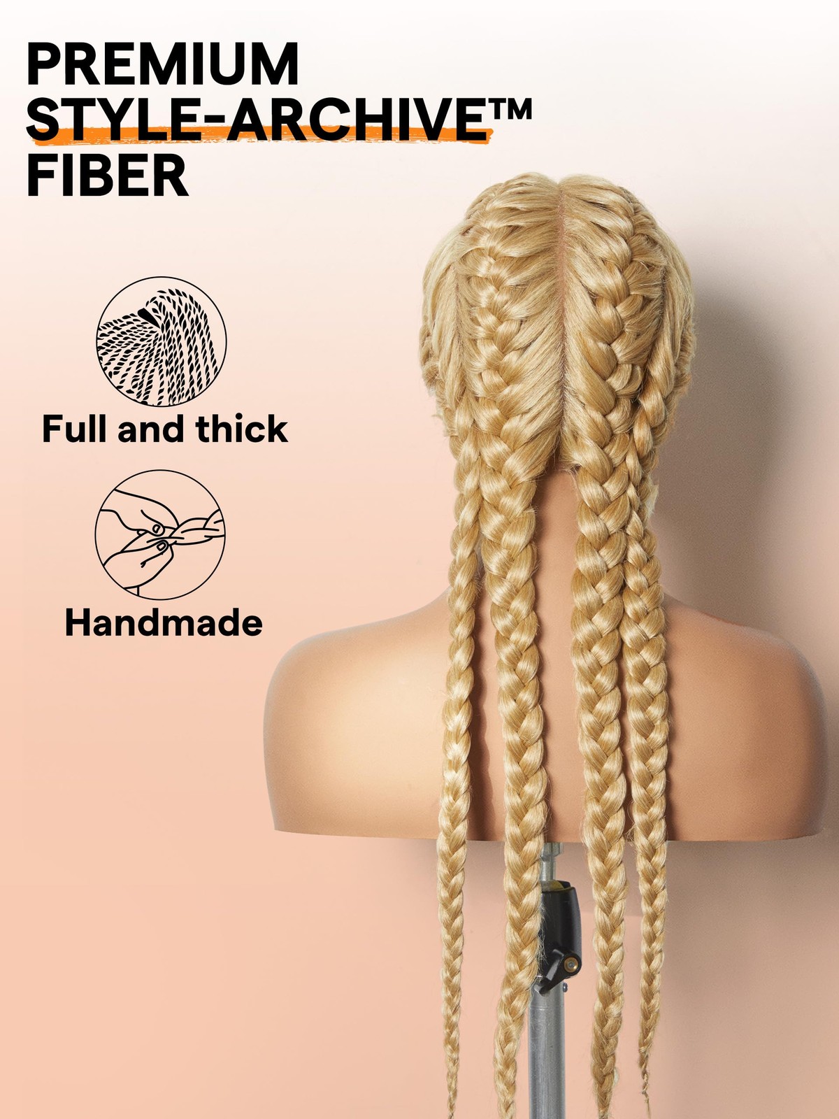 Gorgius Gold Blonde Braided Lace Front Wigs Pre Plucked Knotless Synthetic