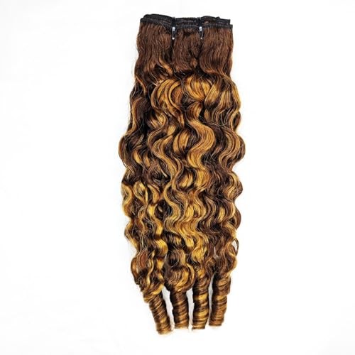 Highlight Burmese Curly Bundles Human Hair Honey Blonde Ombre 14 Inch P4/27