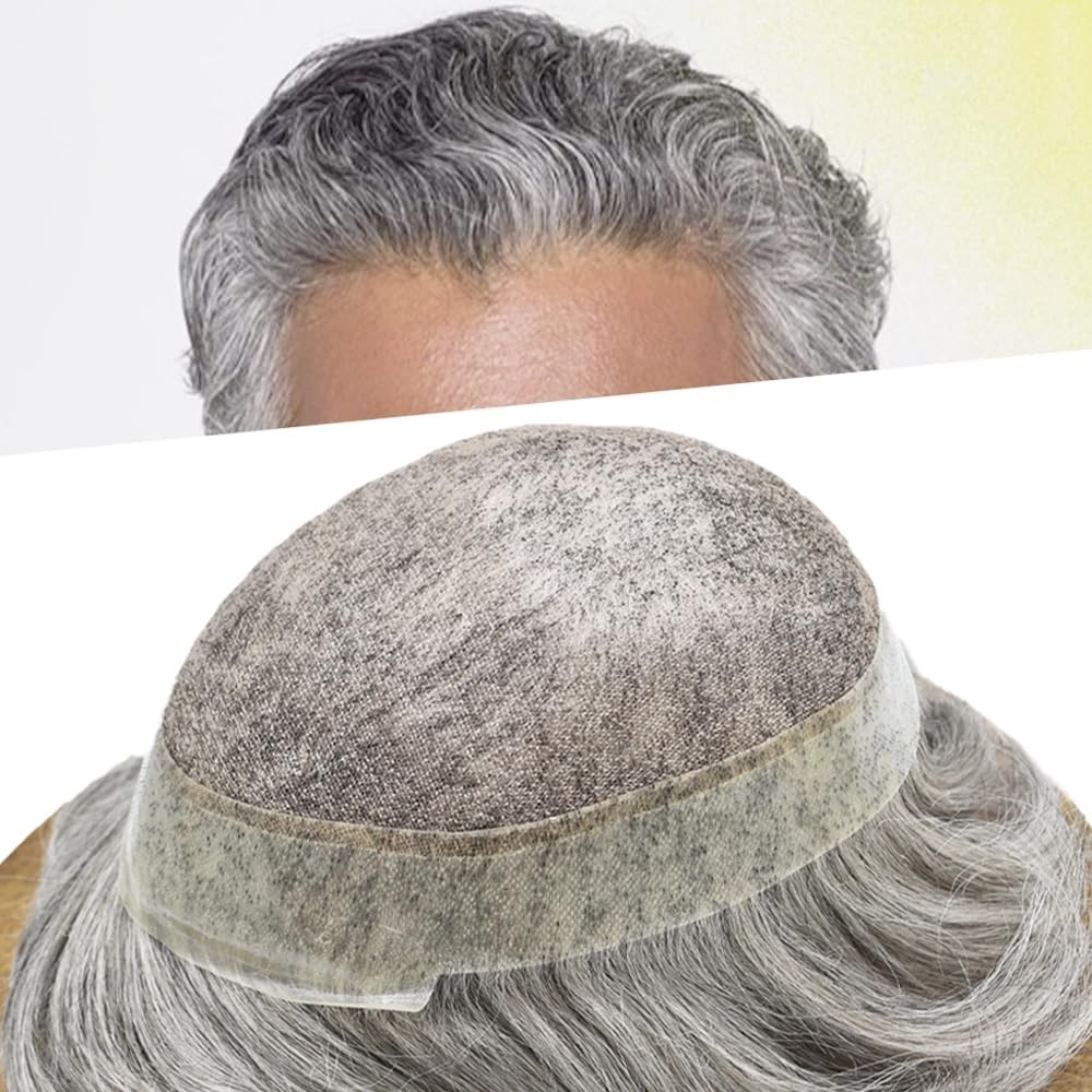Hair System For Men Swiss Lace Hairpiece Poly Pu Skin Around Mens Toupee US