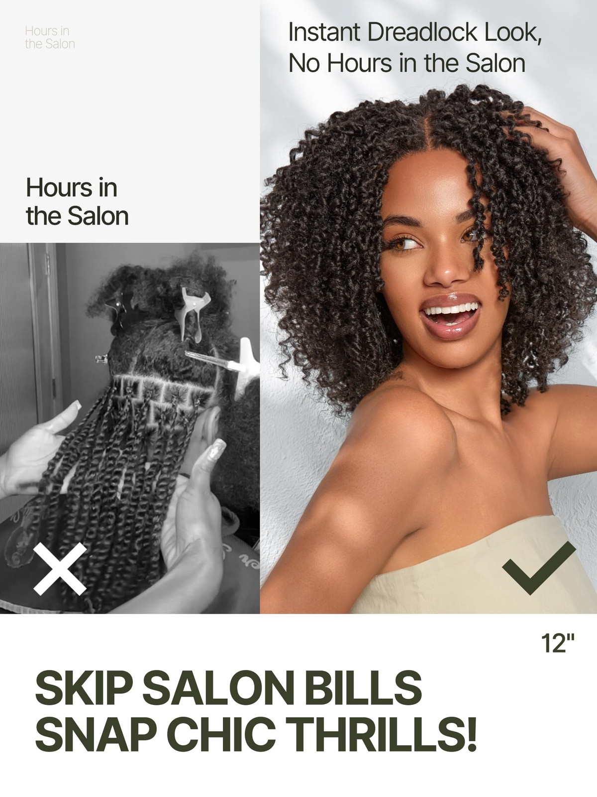 Curly Wig 11×4 Lace Frontal 12” Micro Twist 200% Density – Natural Black Ready