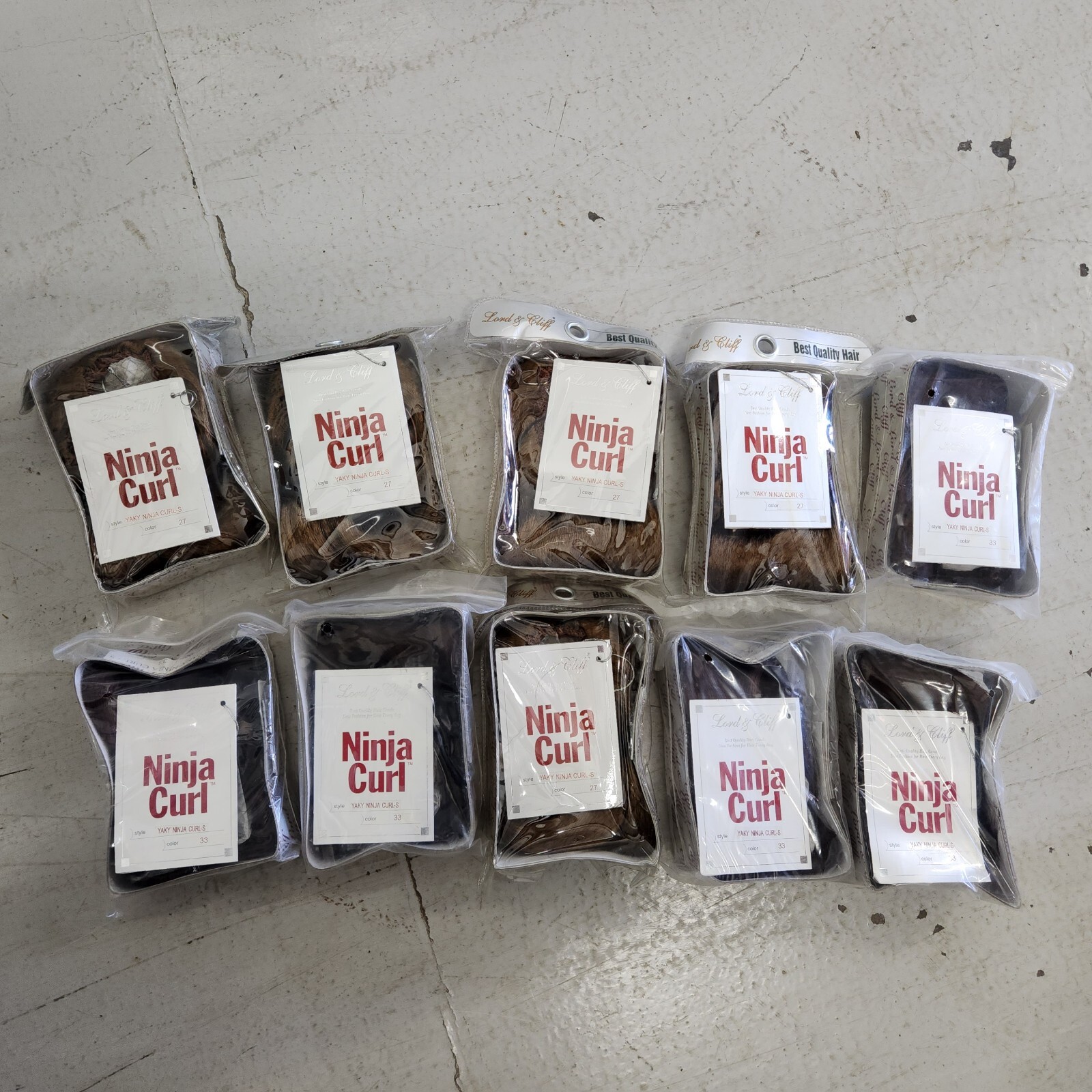 Wholesale Lot 10 LORD & CLIFF Yaky Ninja Curl Hair Extensions Draw String