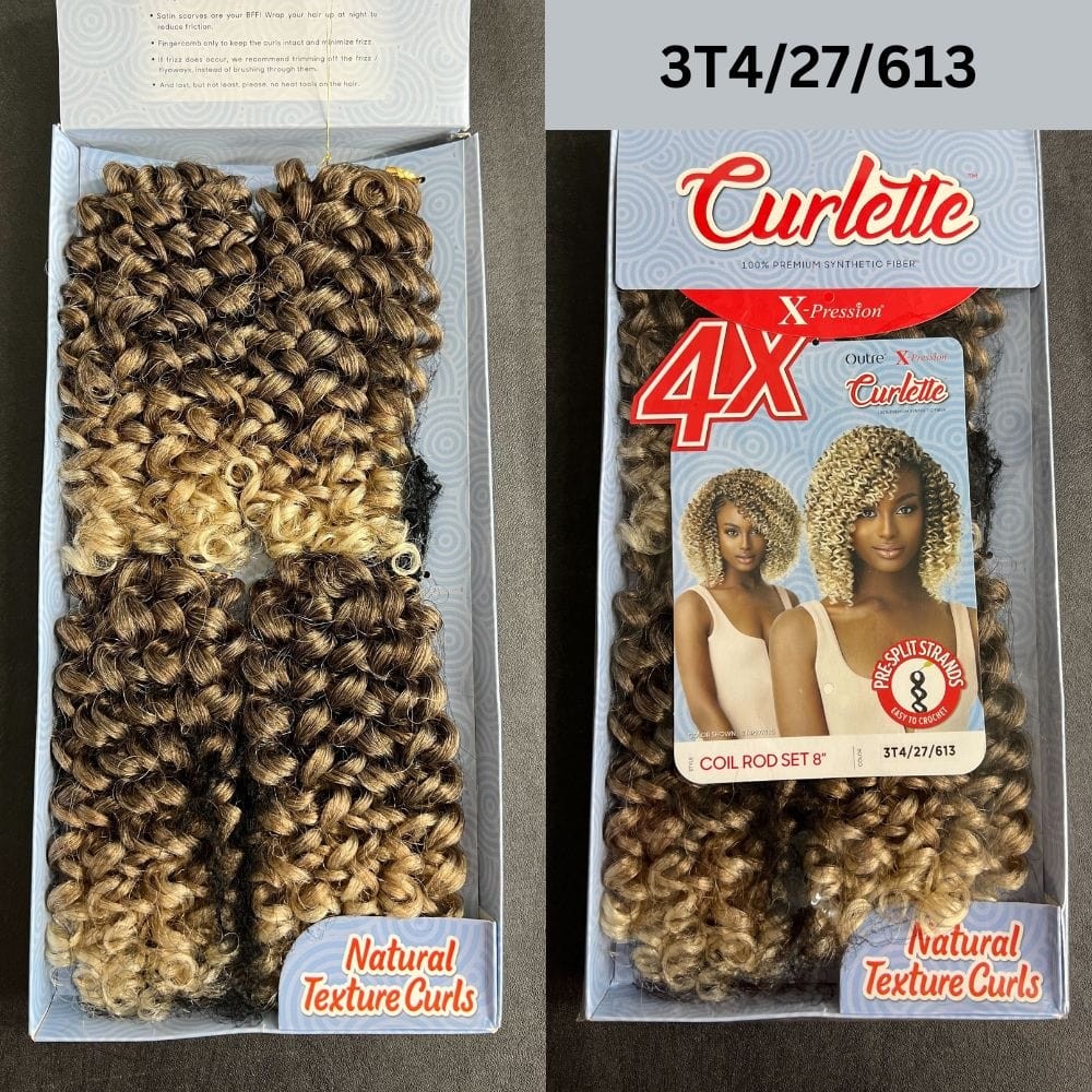 Outre 4X Curlette Crochet Hair – Coil Rod Set 8″