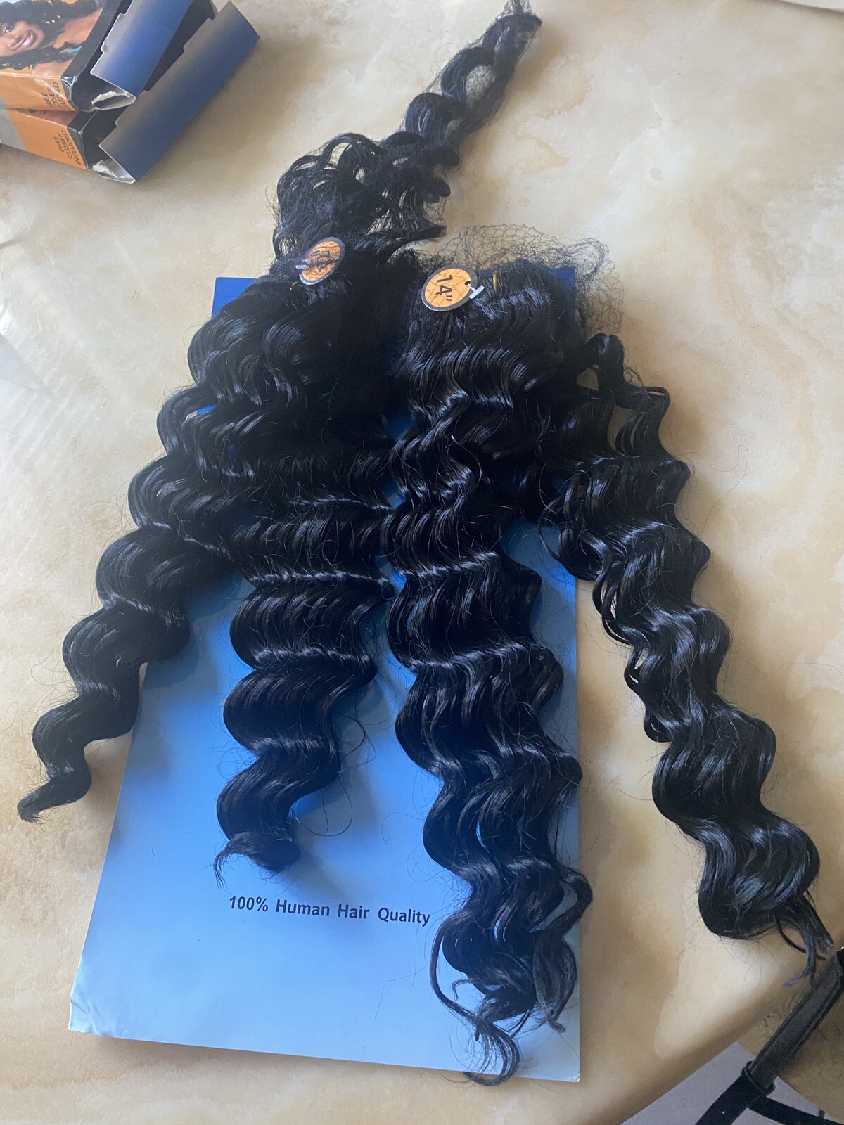 HAIRTREND SYNTETHIC HAIR ALL IN ONE DEEP WAVE 12 12 14 14 &”12 CLOSURE COLOR 1B
