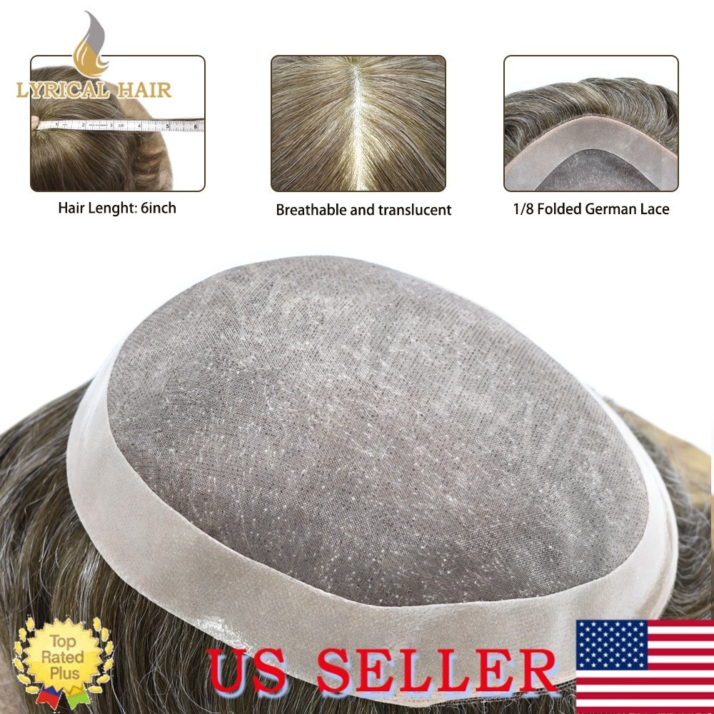Lyrical Hair Mens Toupee Monofilament Wig Human Hair System Durable Hairpiece US