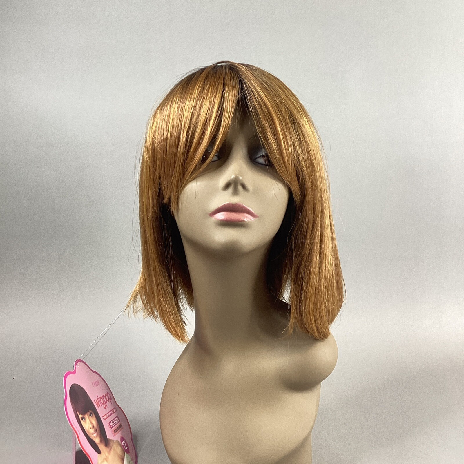 Meghan 12” #DR Golden Amber Honey Brown Blonde Straight Synthetic Wig