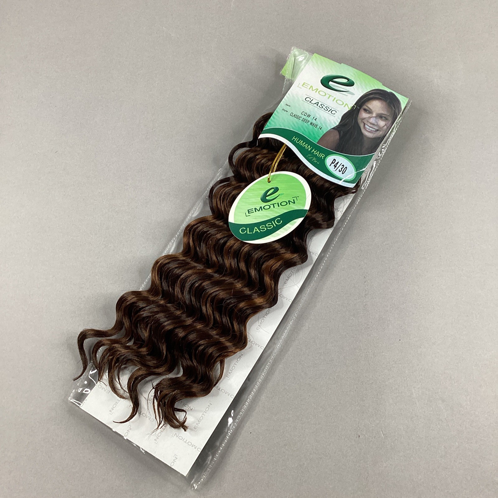 14″ Classic Deep Wave #P4/30 Brown Blended Hair Extensions Track Emotion