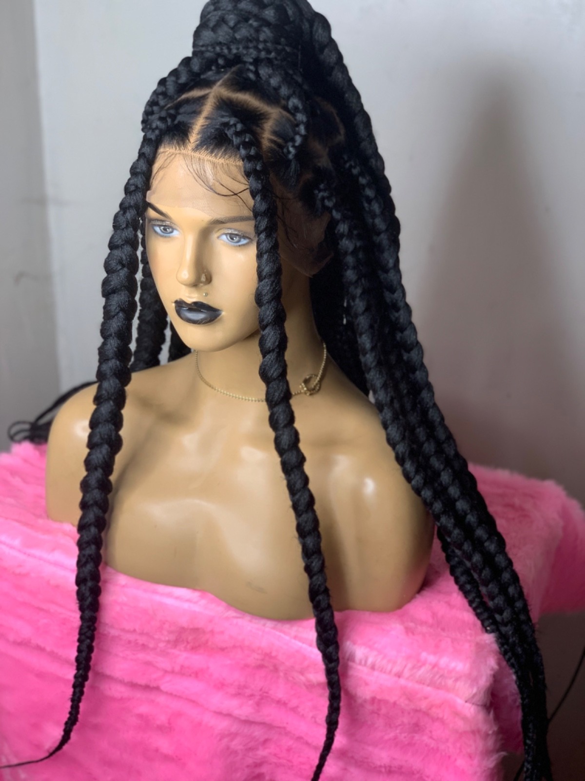Preorder full lace braided wigs for black womens, made with wool,long length wig