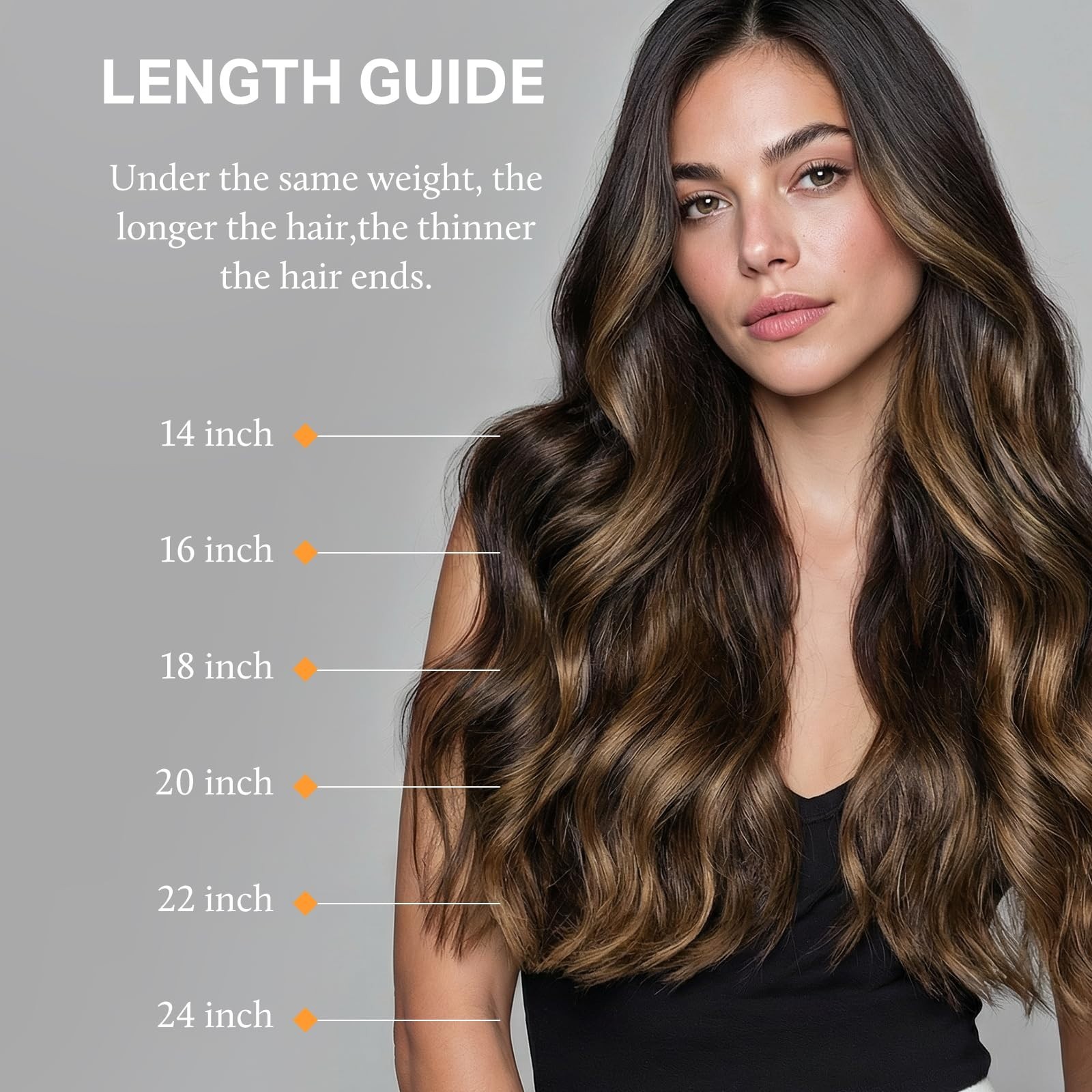 Real Human Hair Extensions 18″ 130g Clip-In 7pcs Seamless Invisible Weft Dark Br