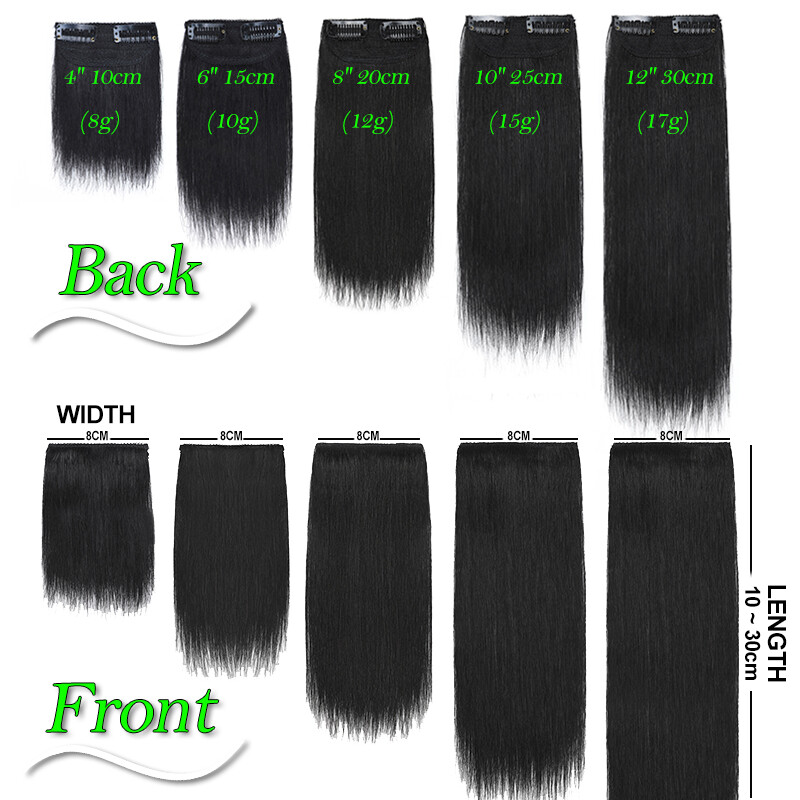 US Short Hair Pad Clip In Top/Side Real Remy Human Hair Extensions One Piece