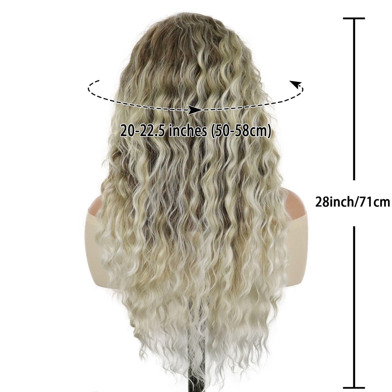 GNIMEGIL Long Curly Blonde Wigs for White Women Ash Blonde Ombre Wig Natural …